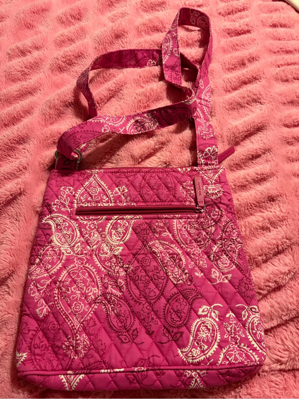Quilted Paisley Crossbody Bag - Pink . Vera Bradley small